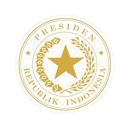 Indonesian Presidential Seal gold (Indonesia) (Coat of Arms) STICKER Vinyl Kiss-Cut Decal 3 Inch White - The Sticker Space