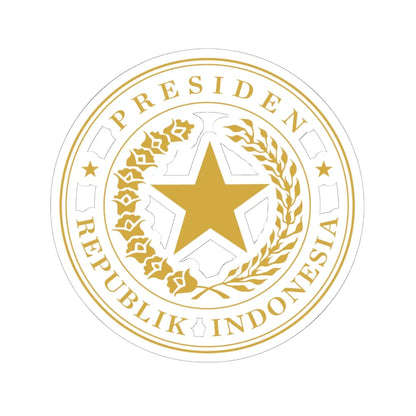 Indonesian Presidential Seal gold (Indonesia) (Coat of Arms) STICKER Vinyl Kiss-Cut Decal 6 Inch White - The Sticker Space