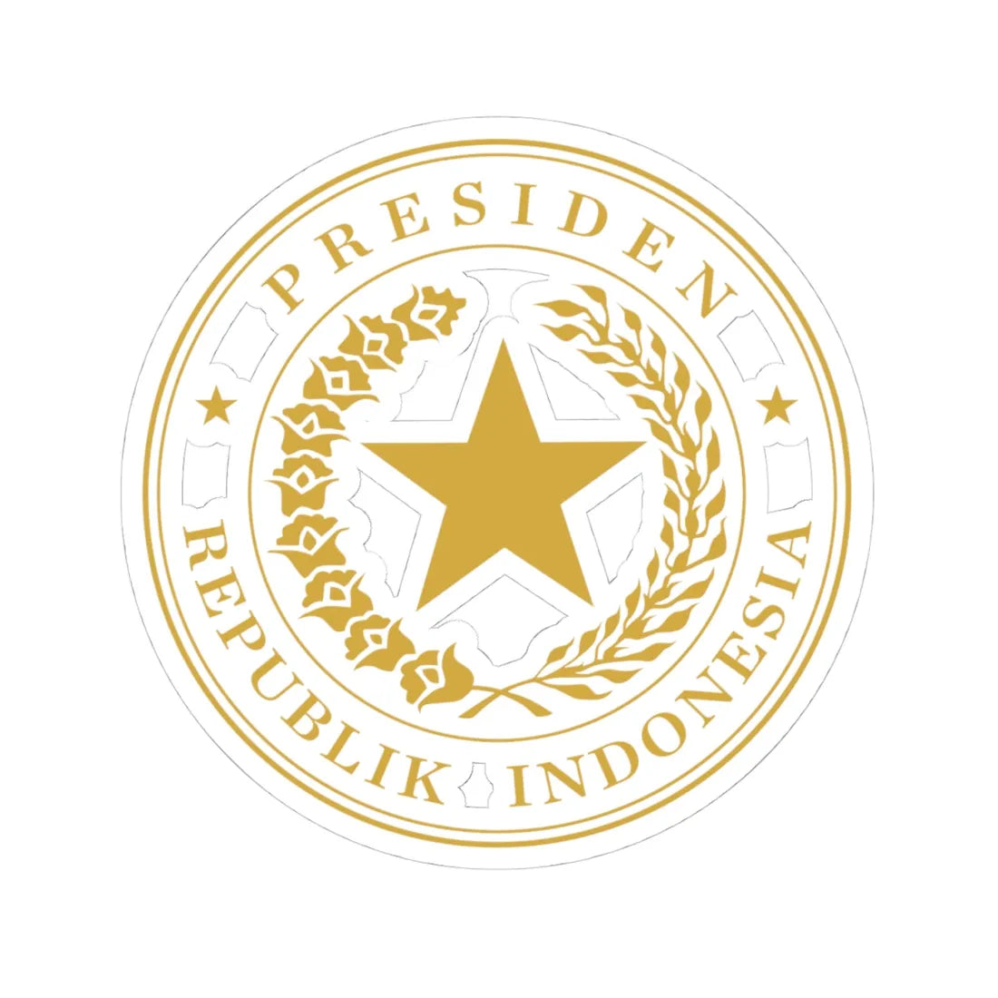 Indonesian Presidential Seal gold (Indonesia) (Coat of Arms) STICKER Vinyl Kiss-Cut Decal - The Sticker Space