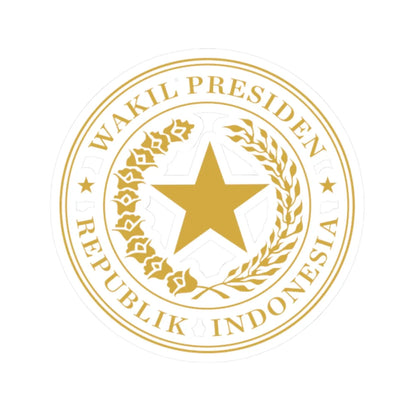 Indonesian Vice Presidential Seal gold (Indonesia) (Coat of Arms) STICKER Vinyl Kiss-Cut Decal 2 Inch White - The Sticker Space