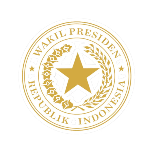 Indonesian Vice Presidential Seal gold (Indonesia) (Coat of Arms) STICKER Vinyl Kiss-Cut Decal 2 Inch White - The Sticker Space