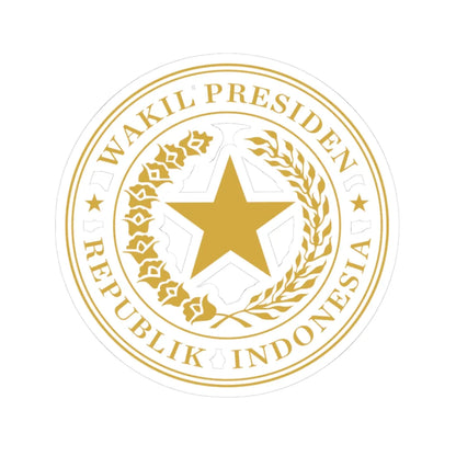 Indonesian Vice Presidential Seal gold (Indonesia) (Coat of Arms) STICKER Vinyl Kiss-Cut Decal 3 Inch White - The Sticker Space