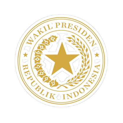Indonesian Vice Presidential Seal gold (Indonesia) (Coat of Arms) STICKER Vinyl Kiss-Cut Decal 4 Inch White - The Sticker Space