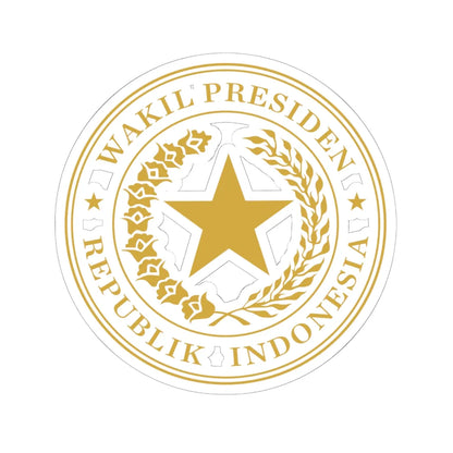 Indonesian Vice Presidential Seal gold (Indonesia) (Coat of Arms) STICKER Vinyl Kiss-Cut Decal 6 Inch White - The Sticker Space