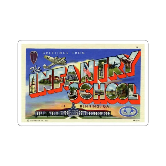 Infantry School Ft Benning GA (Greeting Cards) STICKER Vinyl Die-Cut Decal 6 Inch - The Sticker Space