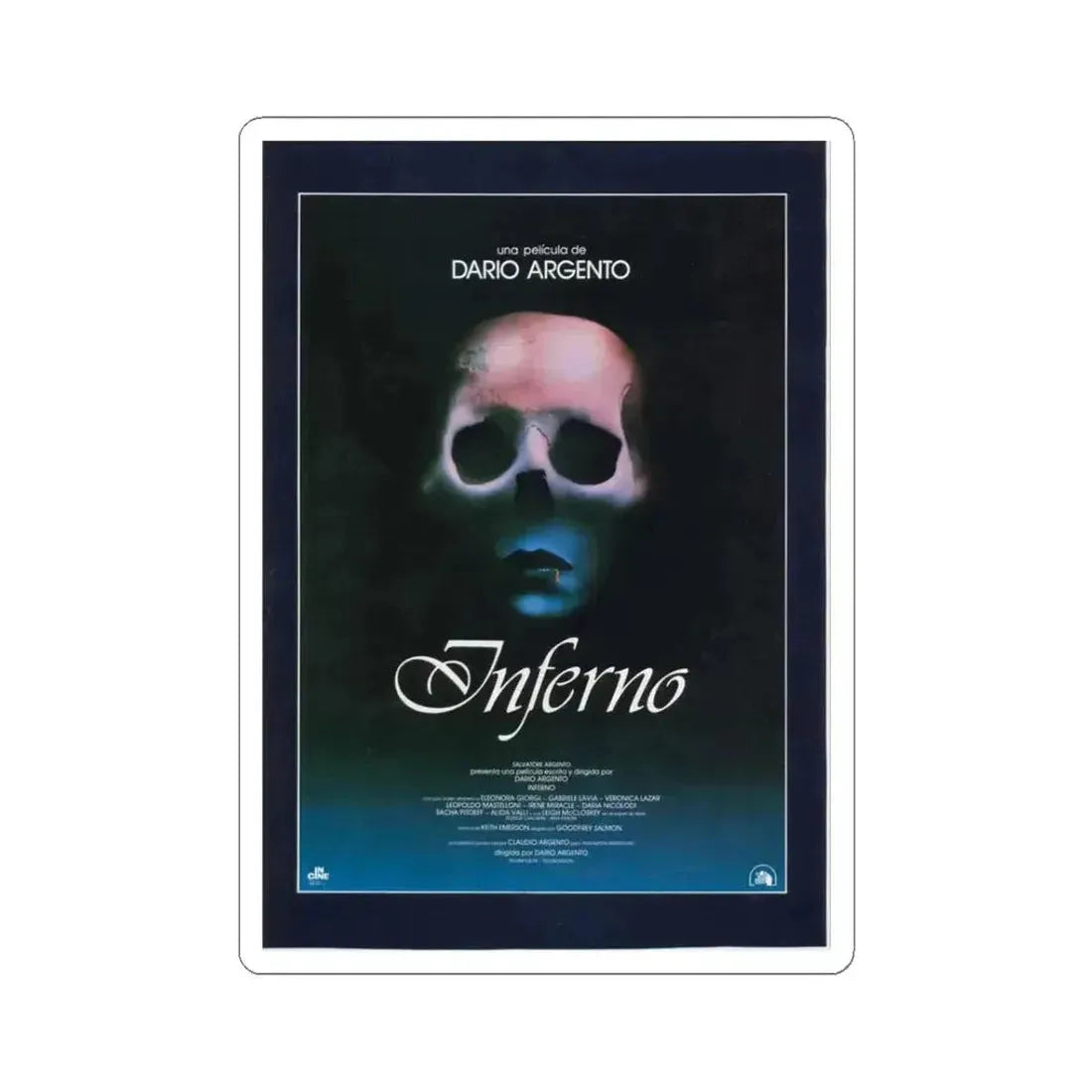INFERNO 1980 Movie Poster - STICKER Vinyl Kiss-Cut Decal 3 Inch White - The Sticker Space