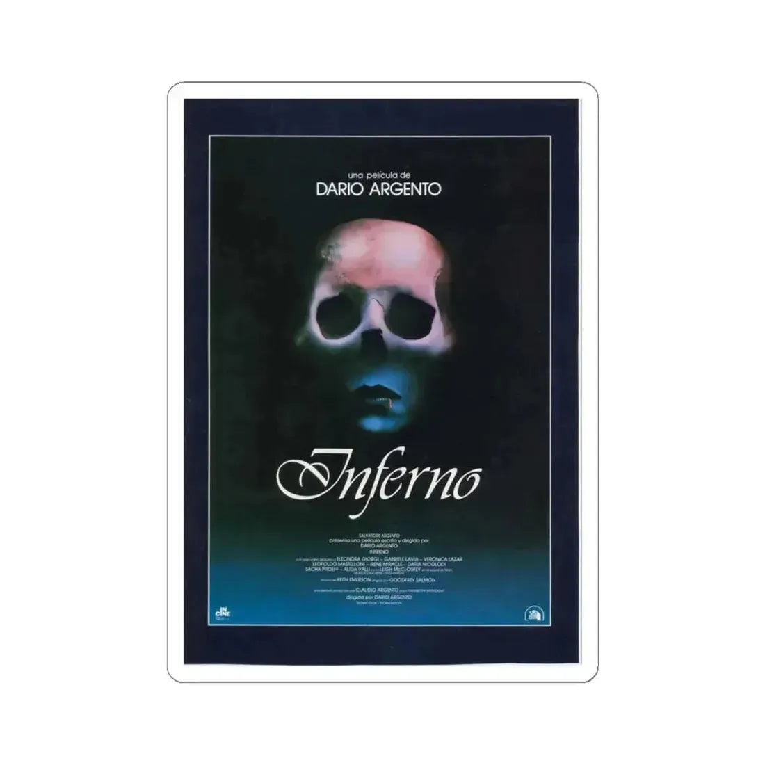 INFERNO 1980 Movie Poster - STICKER Vinyl Kiss-Cut Decal 4 Inch White - The Sticker Space