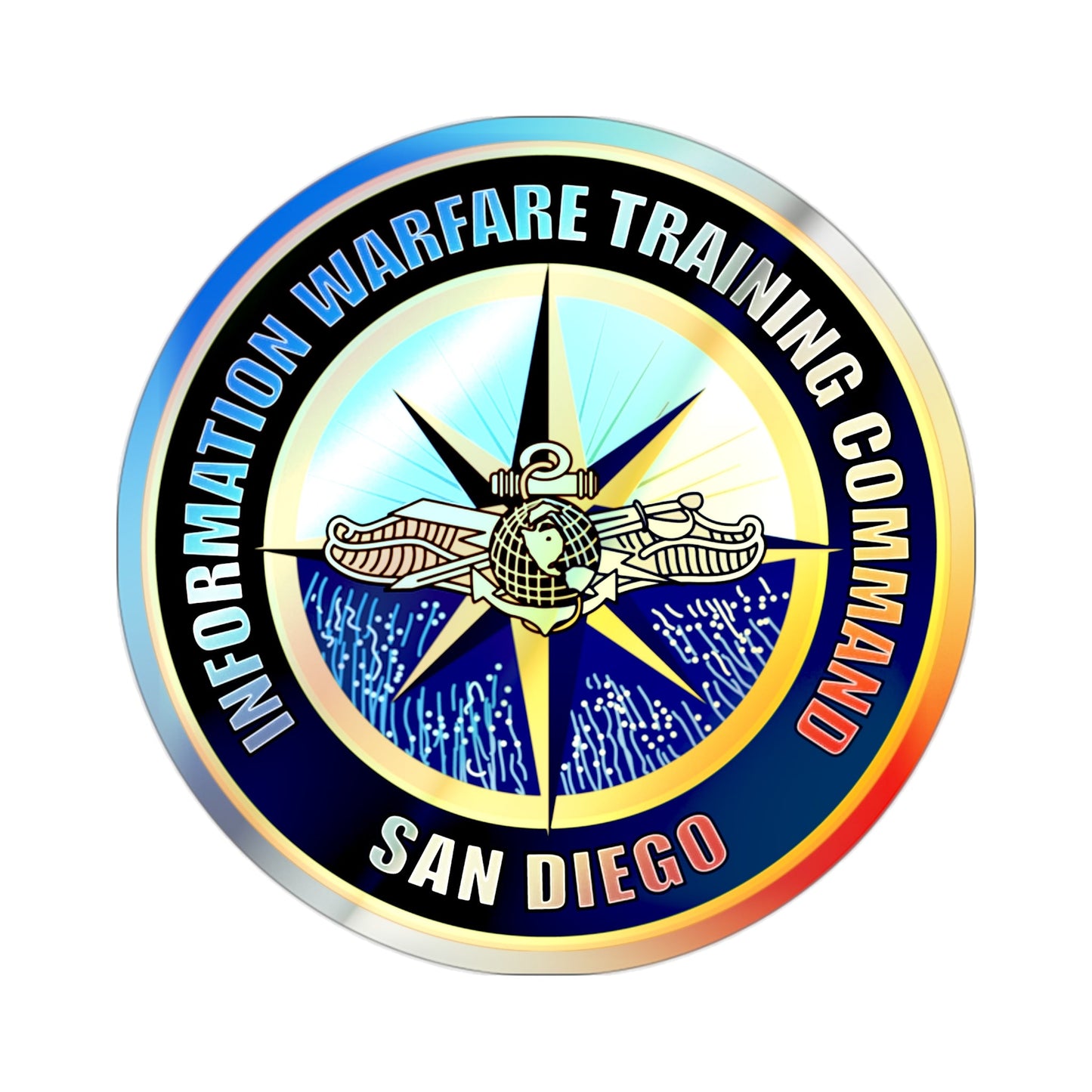 Information Warfare Training Command San Diego (U.S. Navy) Holographic STICKER Die-Cut Vinyl Decal-2 Inch-The Sticker Space