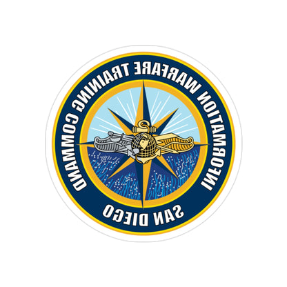 Information Warfare Training Command San Diego (U.S. Navy) REVERSE PRINT Transparent STICKER-2" × 2"-The Sticker Space