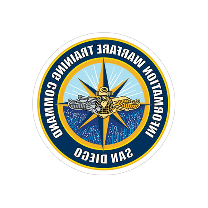 Information Warfare Training Command San Diego (U.S. Navy) REVERSE PRINT Transparent STICKER-4" × 4"-The Sticker Space