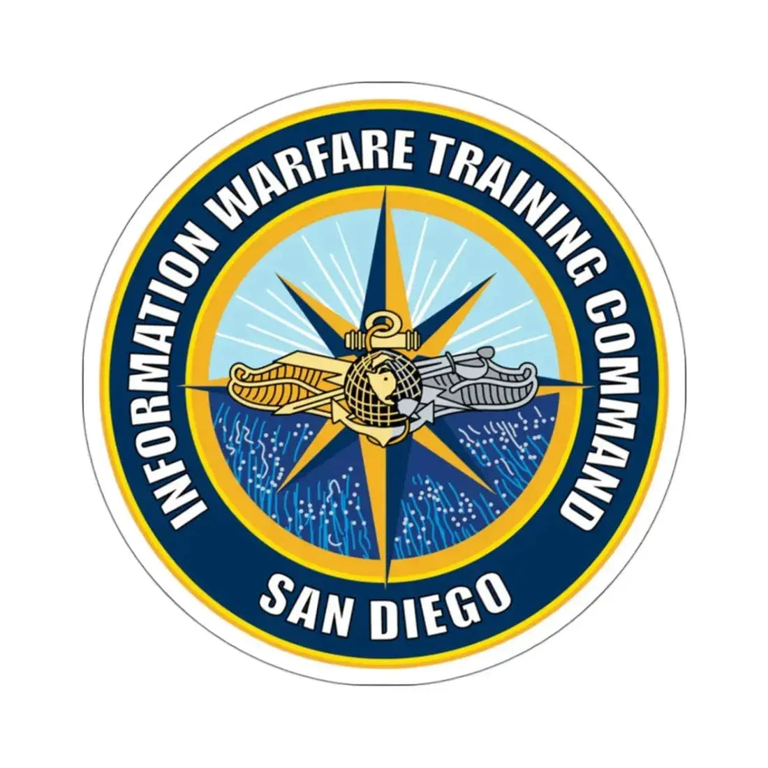 Information Warfare Training Command San Diego (U.S. Navy) STICKER Vinyl Kiss-Cut Decal 3 Inch White - The Sticker Space
