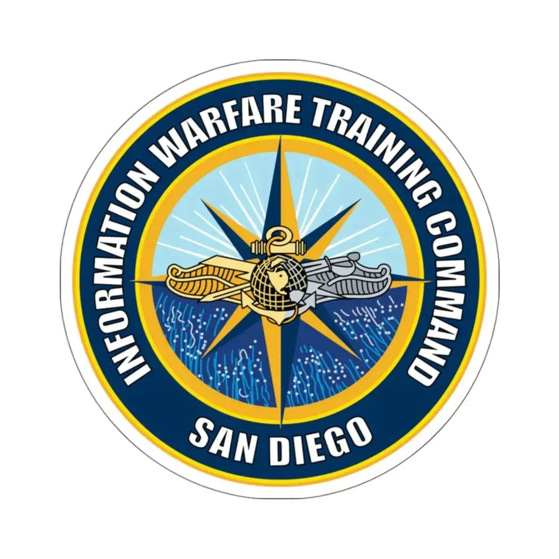 Information Warfare Training Command San Diego (U.S. Navy) STICKER Vinyl Kiss-Cut Decal 4 Inch White - The Sticker Space