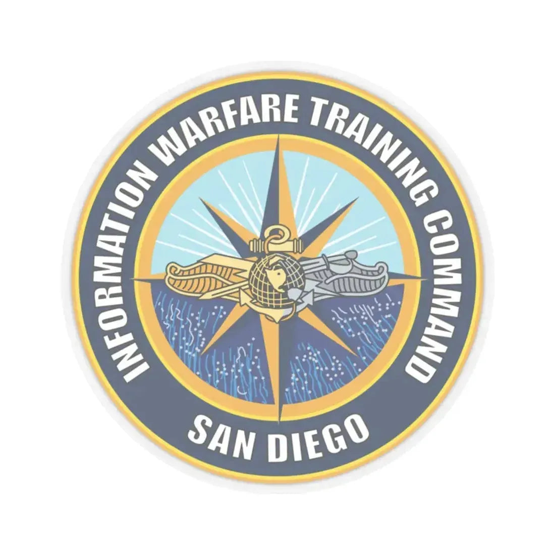 Information Warfare Training Command San Diego (U.S. Navy) STICKER Vinyl Kiss-Cut Decal 6 Inch Transparent - The Sticker Space