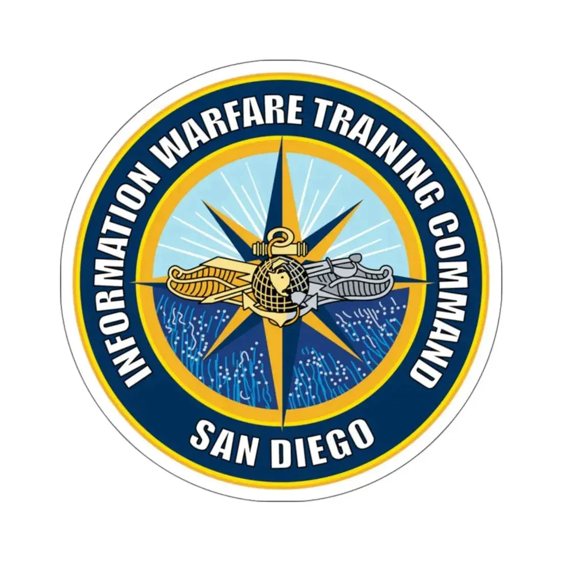 Information Warfare Training Command San Diego (U.S. Navy) STICKER Vinyl Kiss-Cut Decal 6 Inch White - The Sticker Space