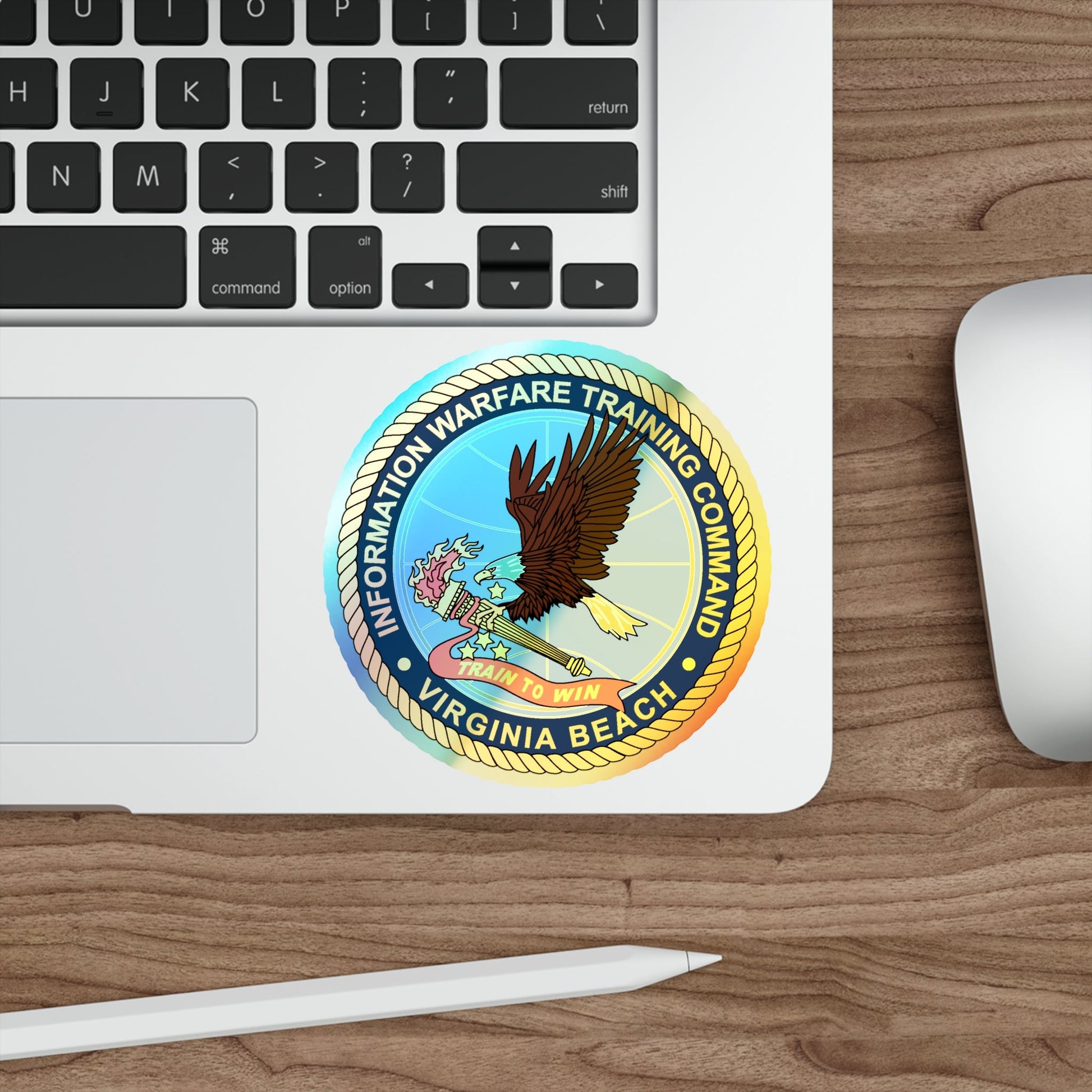 Information Warfare Training Command VA Beach (U.S. Navy) Holographic STICKER Die-Cut Vinyl Decal-The Sticker Space