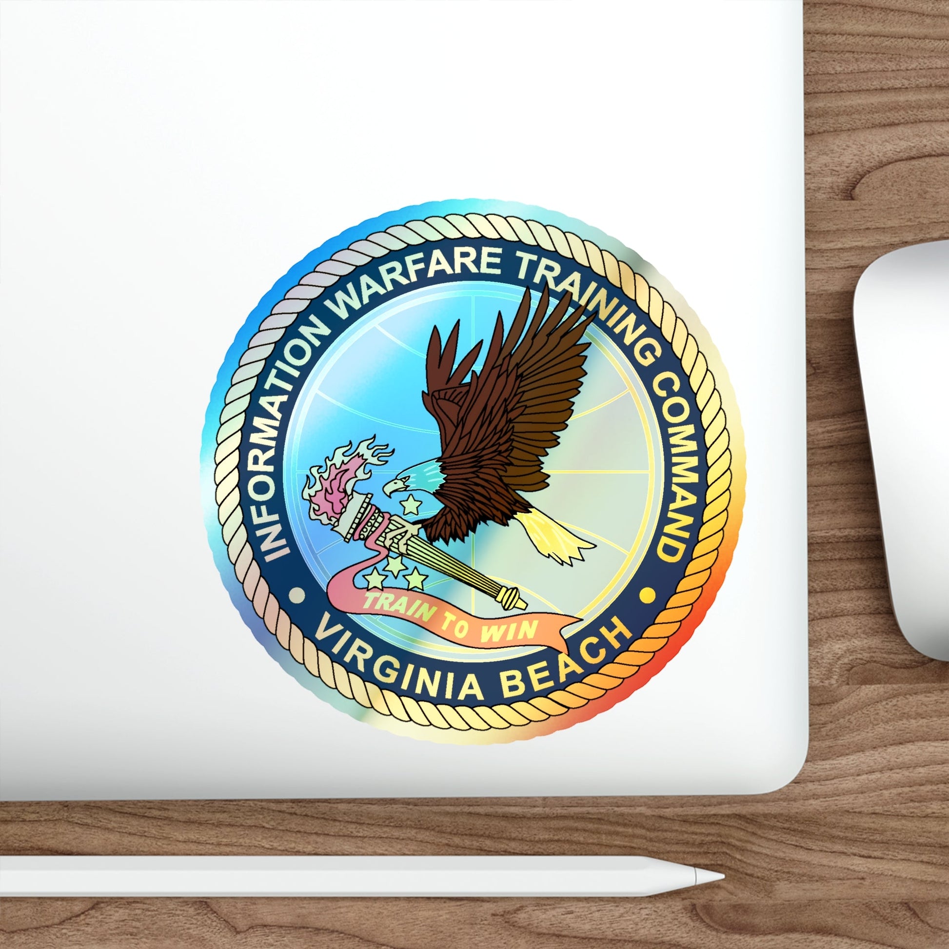 Information Warfare Training Command VA Beach (U.S. Navy) Holographic STICKER Die-Cut Vinyl Decal-The Sticker Space