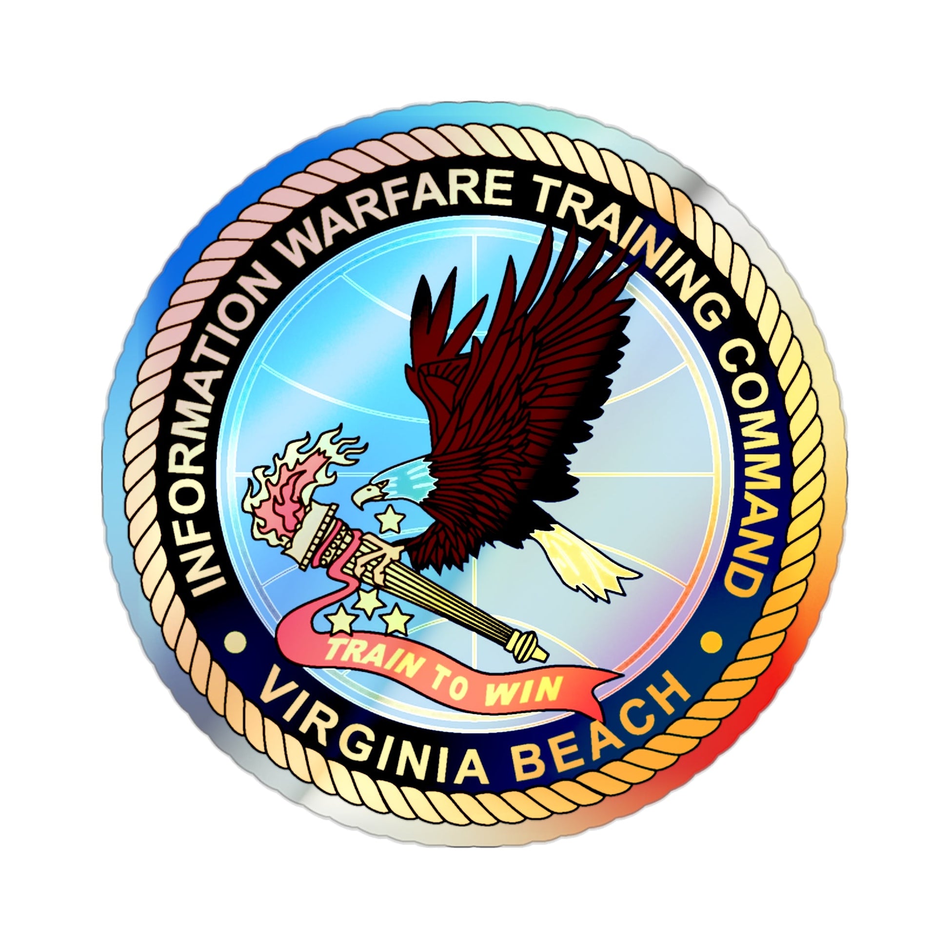 Information Warfare Training Command VA Beach (U.S. Navy) Holographic STICKER Die-Cut Vinyl Decal-2 Inch-The Sticker Space