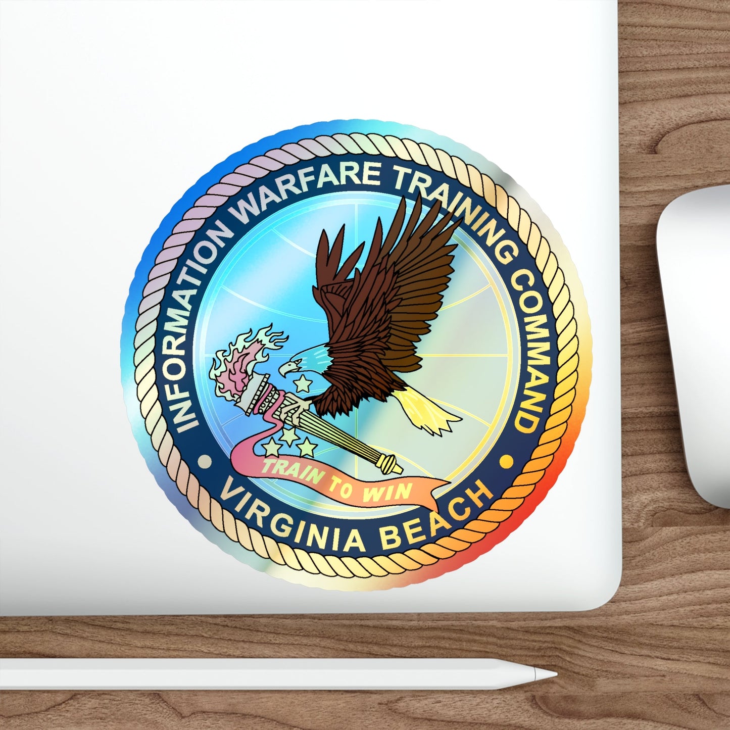 Information Warfare Training Command VA Beach (U.S. Navy) Holographic STICKER Die-Cut Vinyl Decal-The Sticker Space