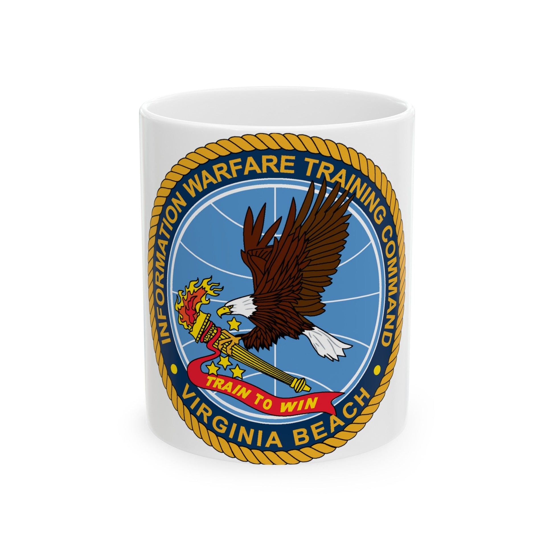 Information Warfare Training Command VA Beach (U.S. Navy) White Coffee Mug-11oz-The Sticker Space