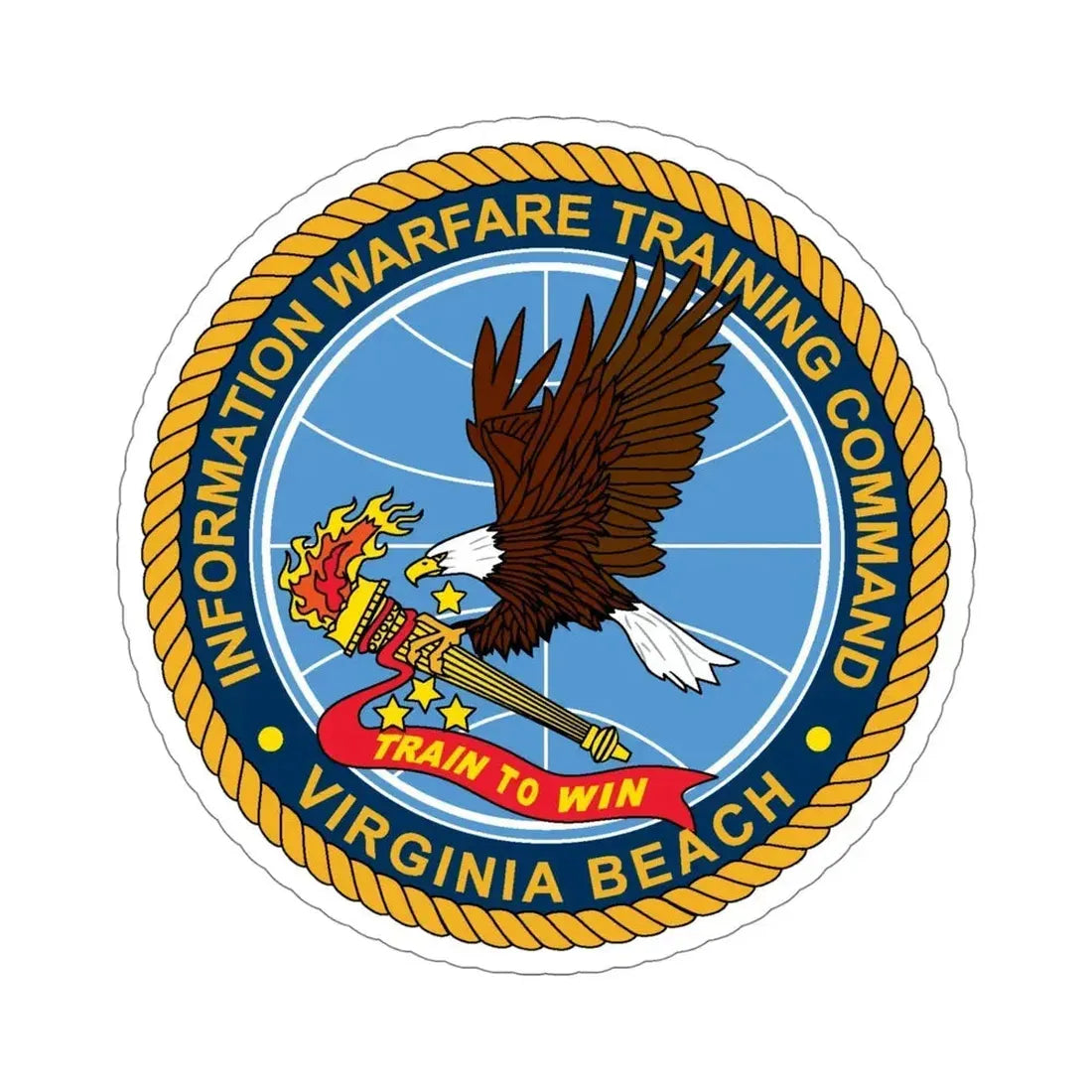 Information Warfare Training Command VA Beach (U.S. Navy) STICKER Vinyl Die-Cut Decal 5 Inch - The Sticker Space