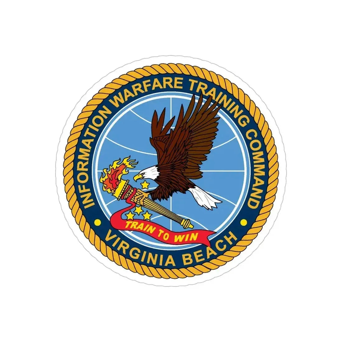 Information Warfare Training Command VA Beach (U.S. Navy) Transparent STICKER Die-Cut Vinyl Decal 5 Inch Transparent - The Sticker Space