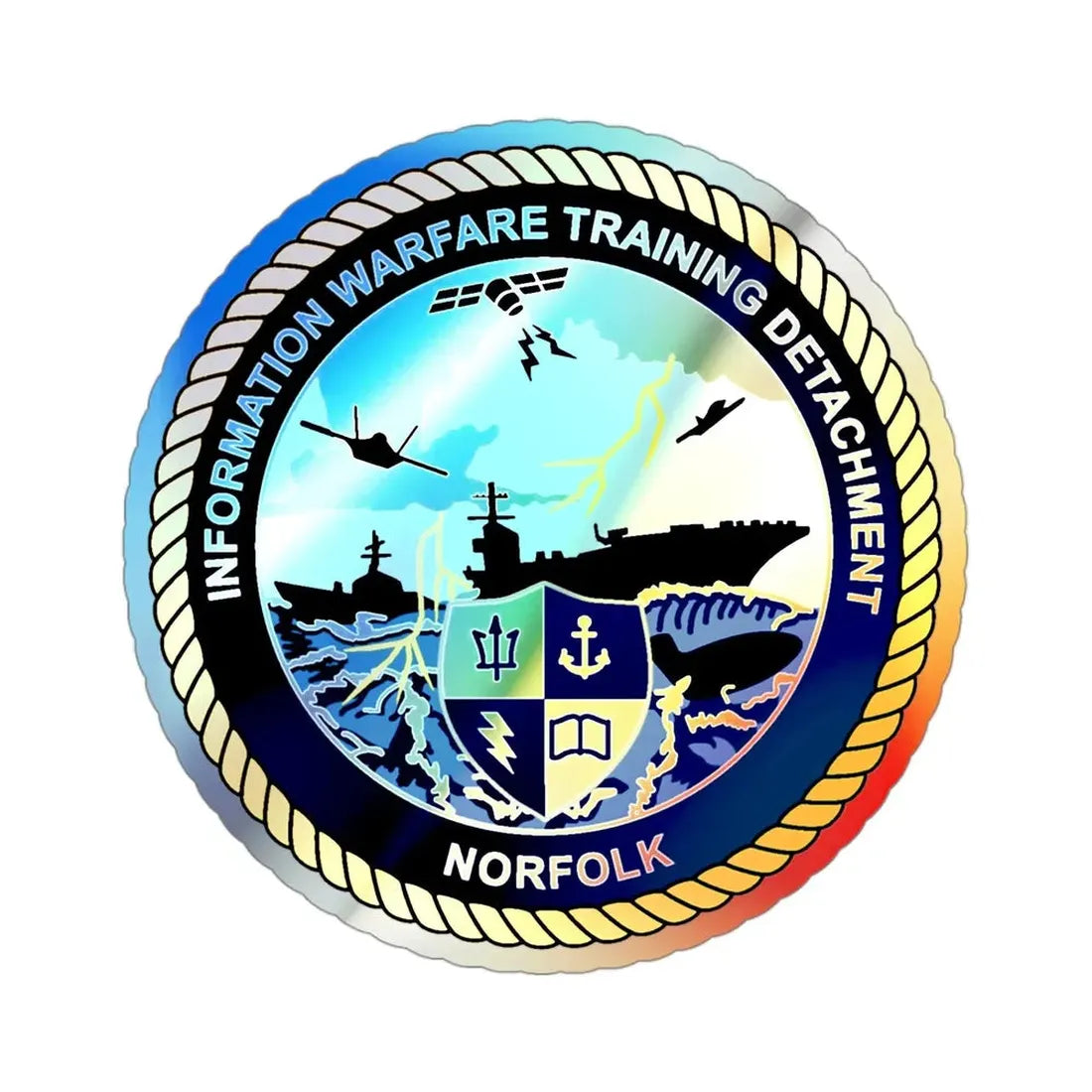 Information Warfare Training Detachment Norfolk (U.S. Navy) Holographic STICKER Die-Cut Vinyl Decal - The Sticker Space