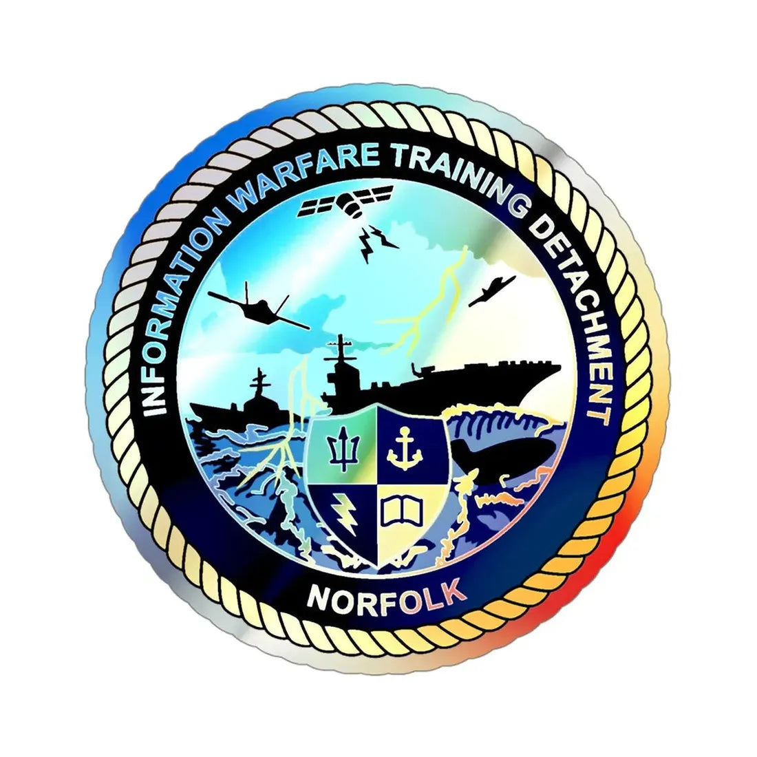 Information Warfare Training Detachment Norfolk (U.S. Navy) Holographic STICKER Die-Cut Vinyl Decal - The Sticker Space