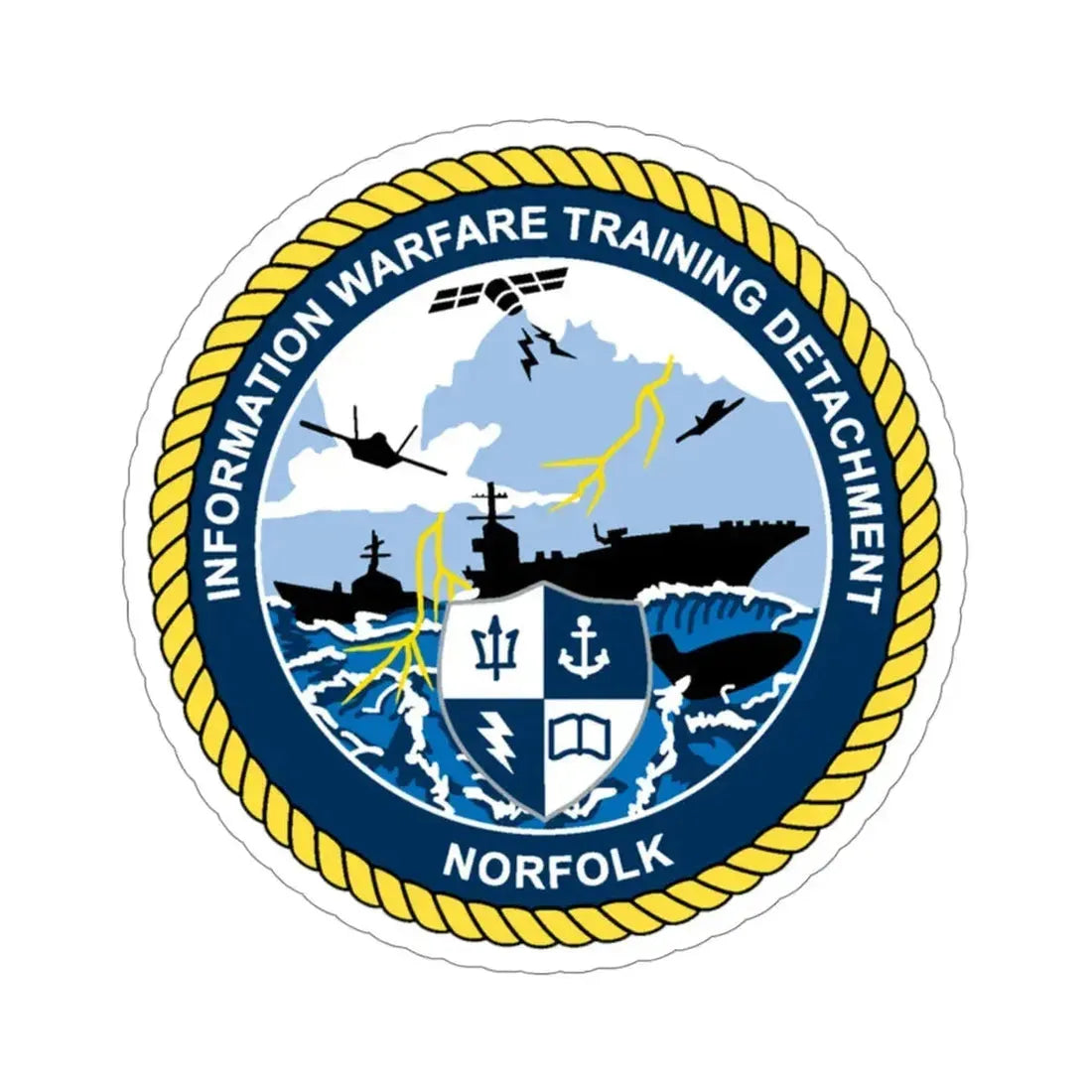 Information Warfare Training Detachment Norfolk (U.S. Navy) STICKER Vinyl Die-Cut Decal 4 Inch - The Sticker Space