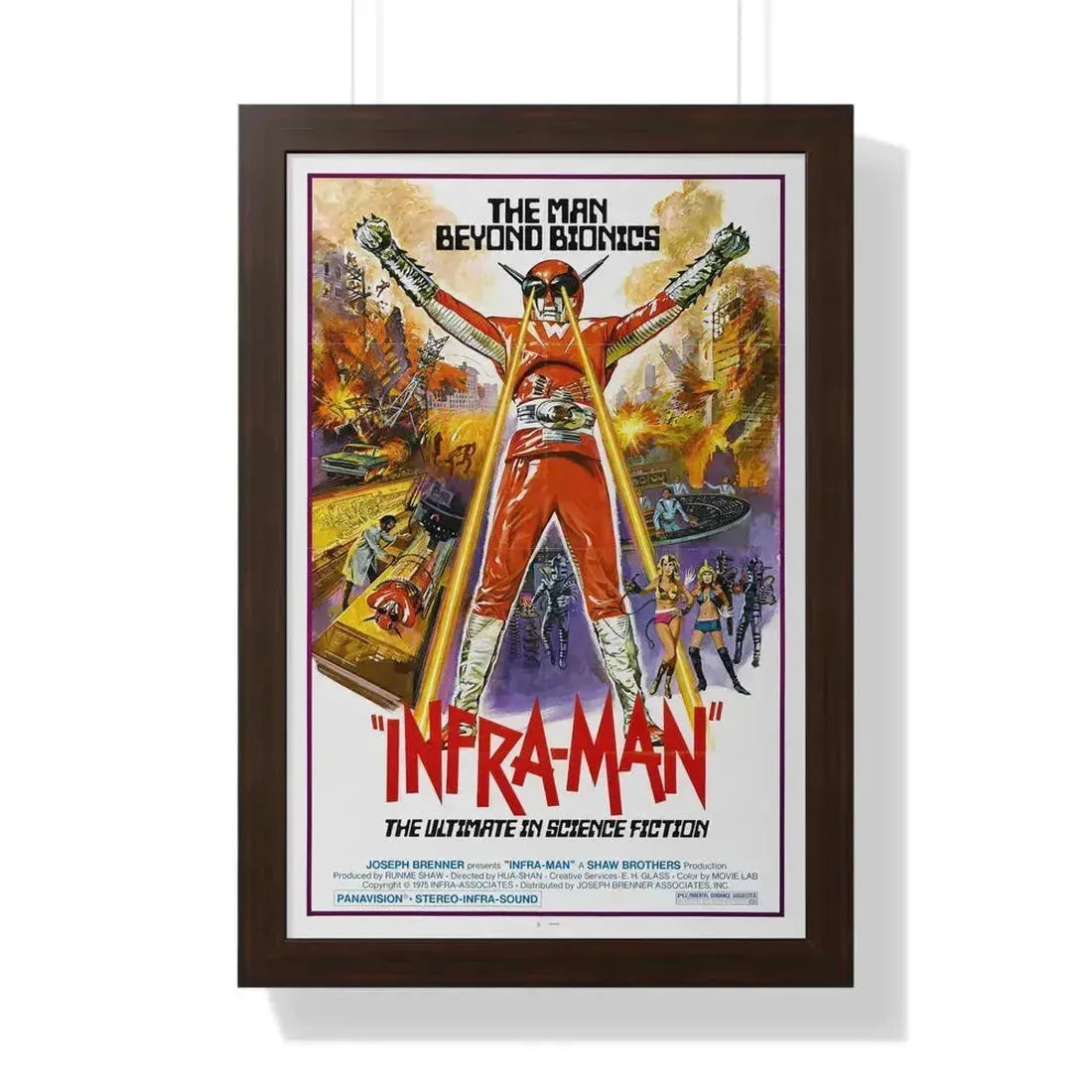INFRA-MAN 1975 - Framed Movie Poster 16″ x 24″ Walnut - The Sticker Space