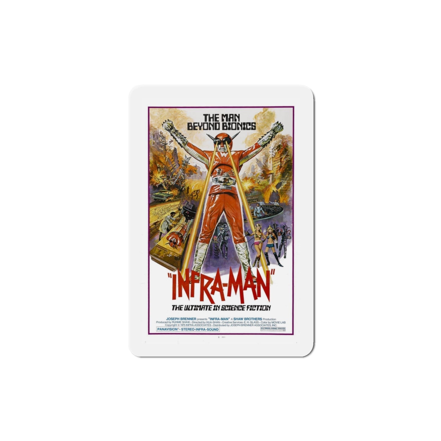 Infra Man 1975 Movie Poster Die-Cut Magnet-3 Inch-The Sticker Space