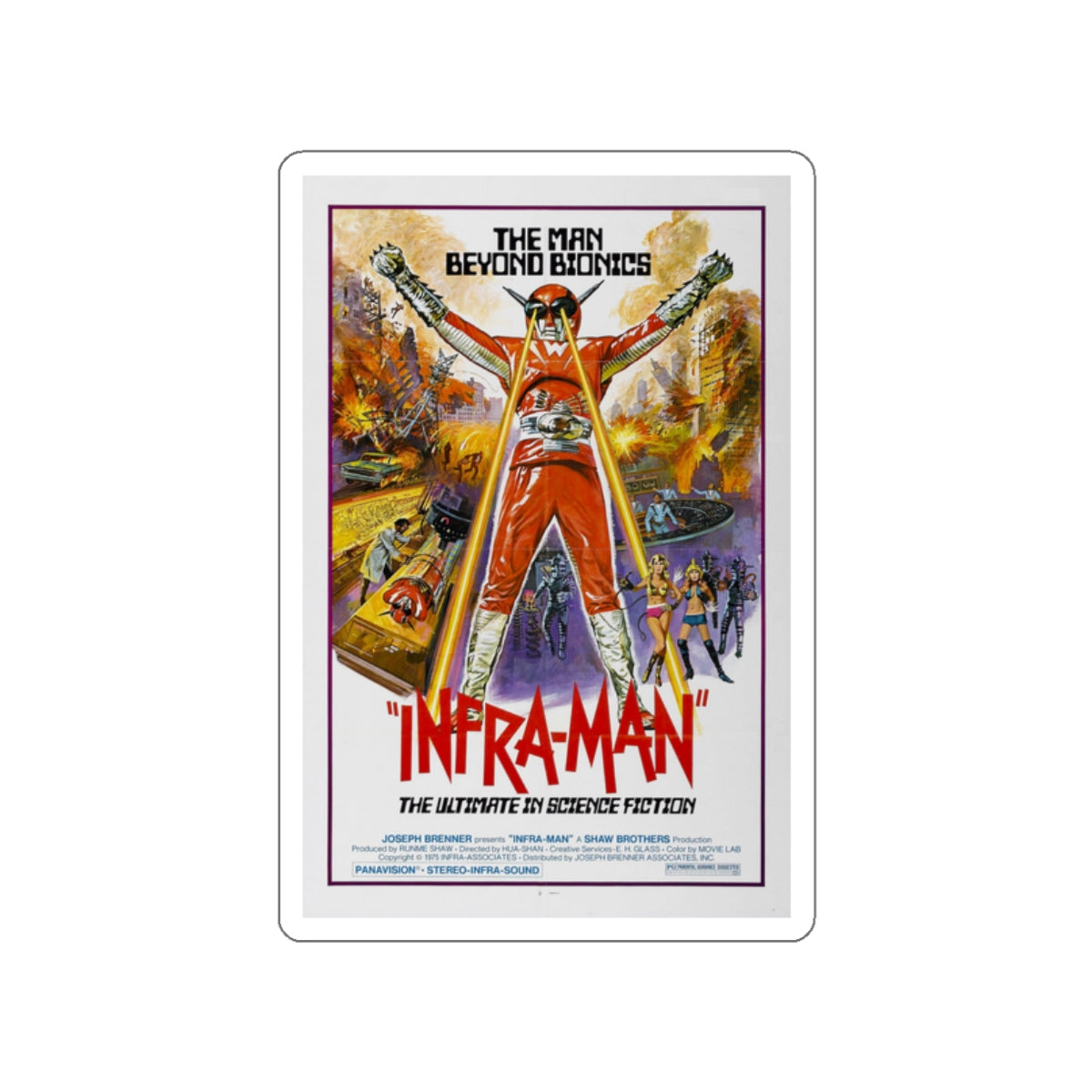 INFRA-MAN 1975 Movie Poster STICKER Vinyl Die-Cut Decal-2 Inch-The Sticker Space