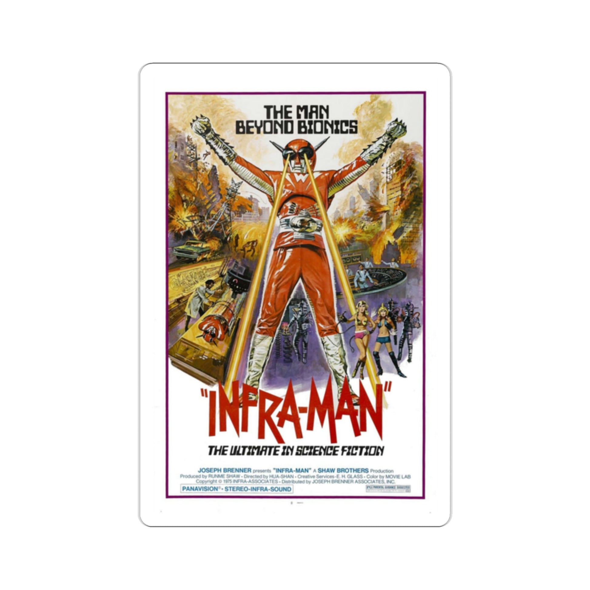 Infra Man 1975 Movie Poster STICKER Vinyl Die-Cut Decal-2 Inch-The Sticker Space