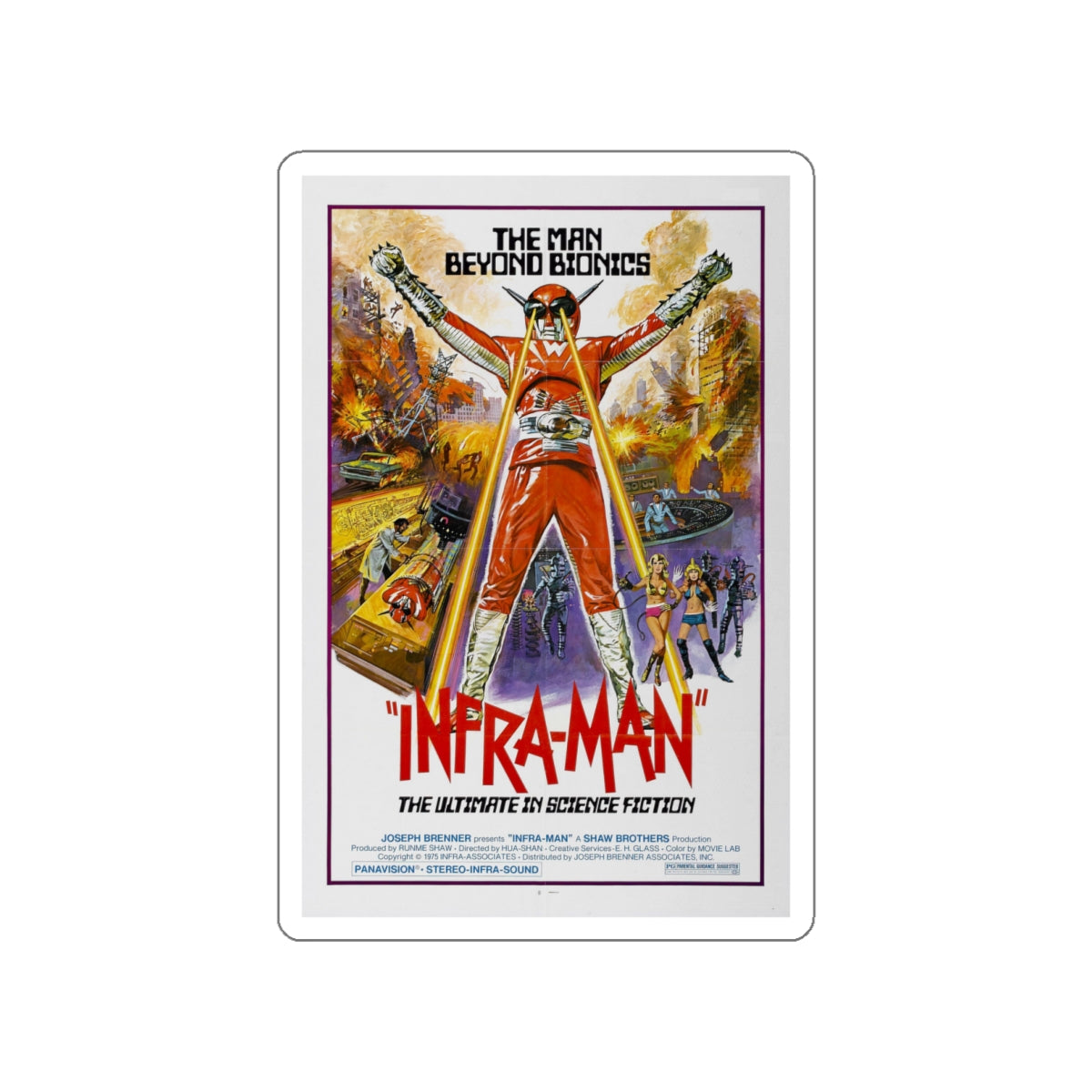 INFRA-MAN 1975 Movie Poster STICKER Vinyl Die-Cut Decal-4 Inch-The Sticker Space