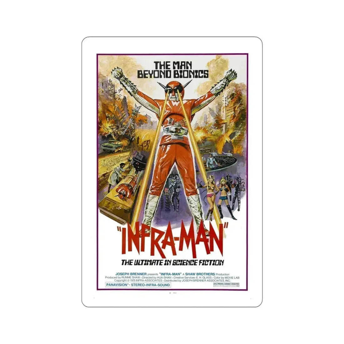 Infra Man 1975 Movie Poster STICKER Vinyl Die-Cut Decal 5 Inch - The Sticker Space