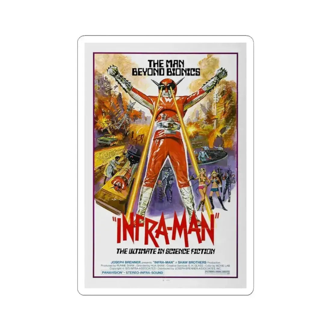 INFRA-MAN 1975 Movie Poster - STICKER Vinyl Kiss-Cut Decal 3 Inch White - The Sticker Space