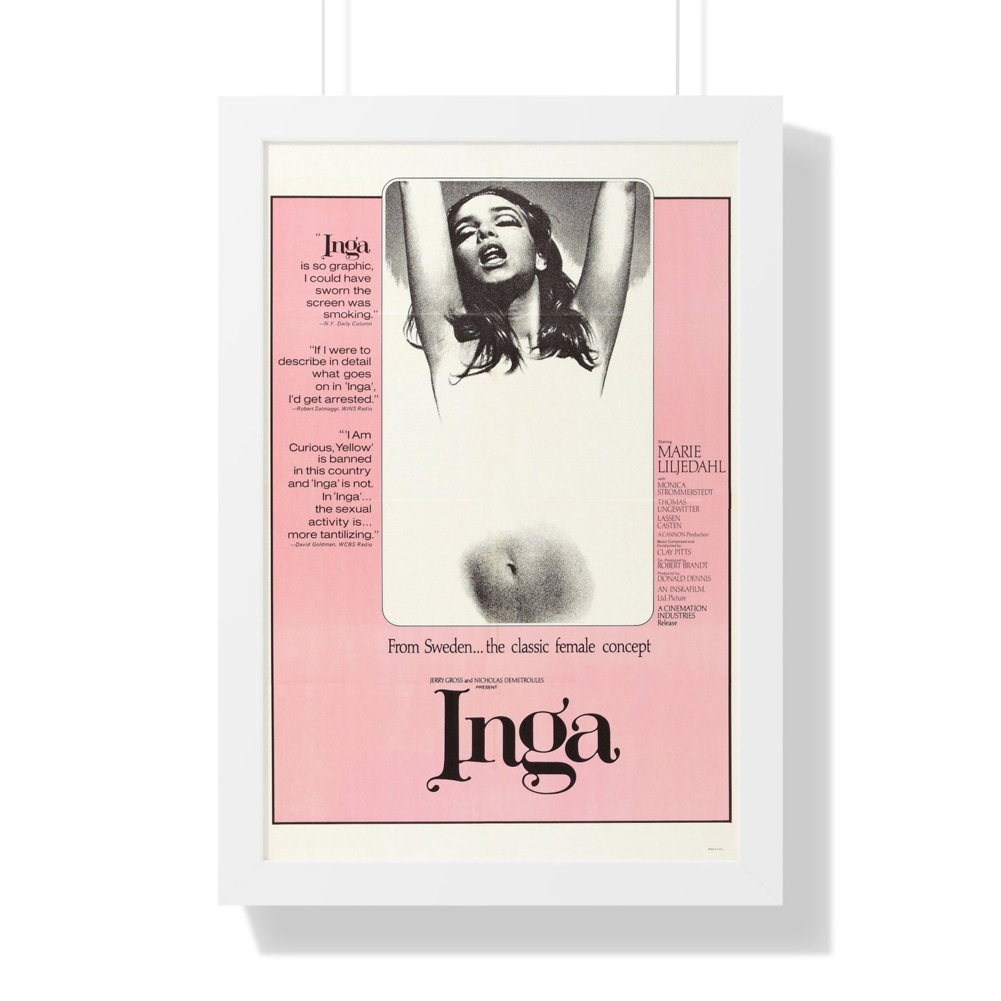 INGA 1968 - Framed Movie Poster-16″ x 24″-The Sticker Space