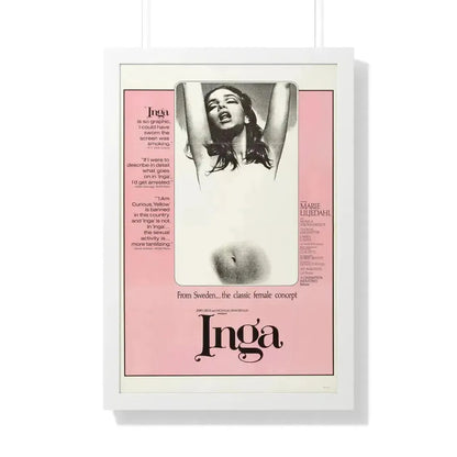 INGA 1968 - Framed Movie Poster 20" x 30" White - The Sticker Space