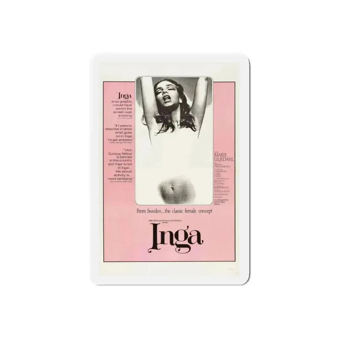 INGA 1968 Movie Poster - Refrigerator Magnet 5 Inch Die-Cut - The Sticker Space