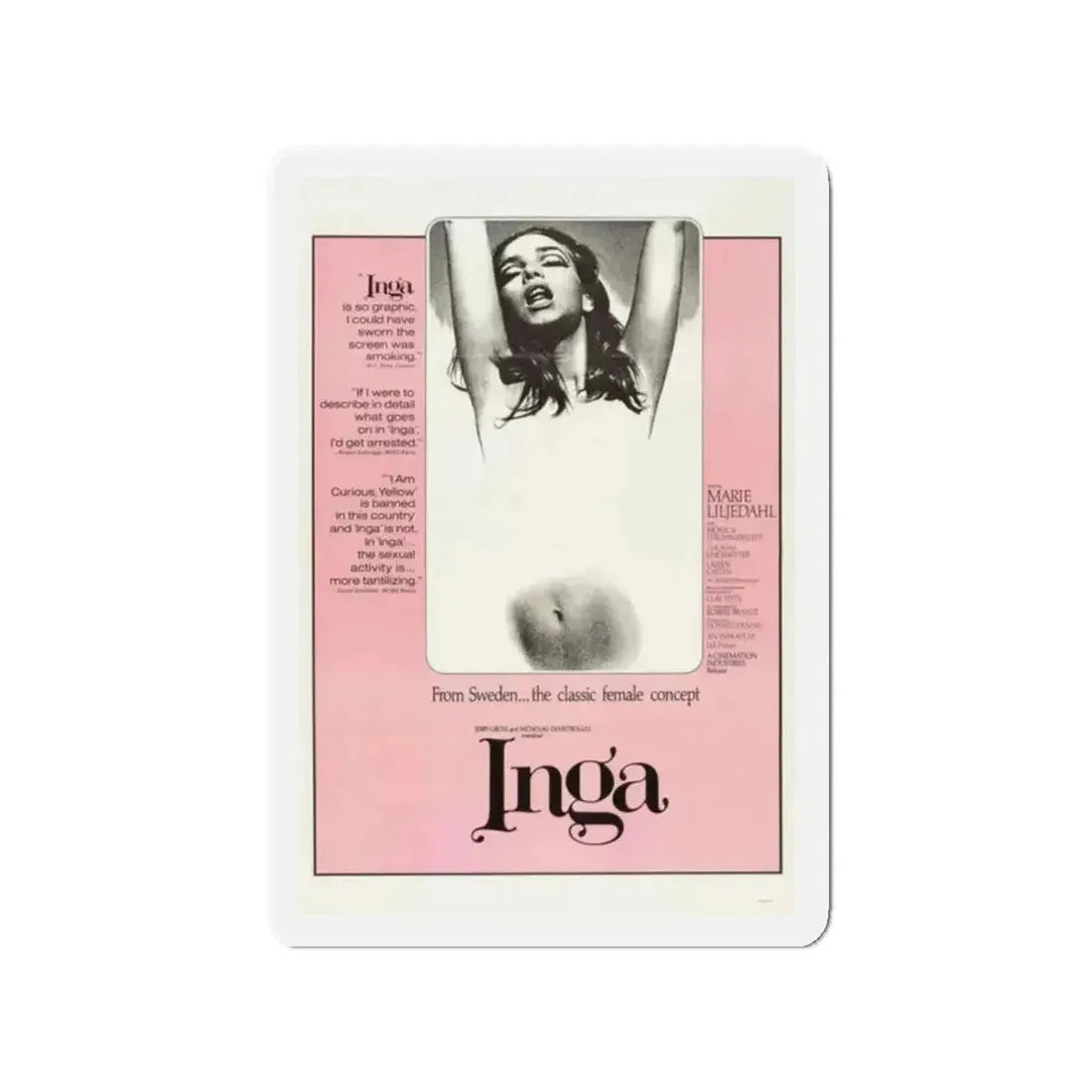 INGA 1968 Movie Poster - Refrigerator Magnet - The Sticker Space