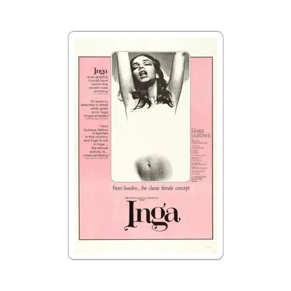INGA 1968 Movie Poster - STICKER Vinyl Kiss-Cut Decal 3 Inch White - The Sticker Space