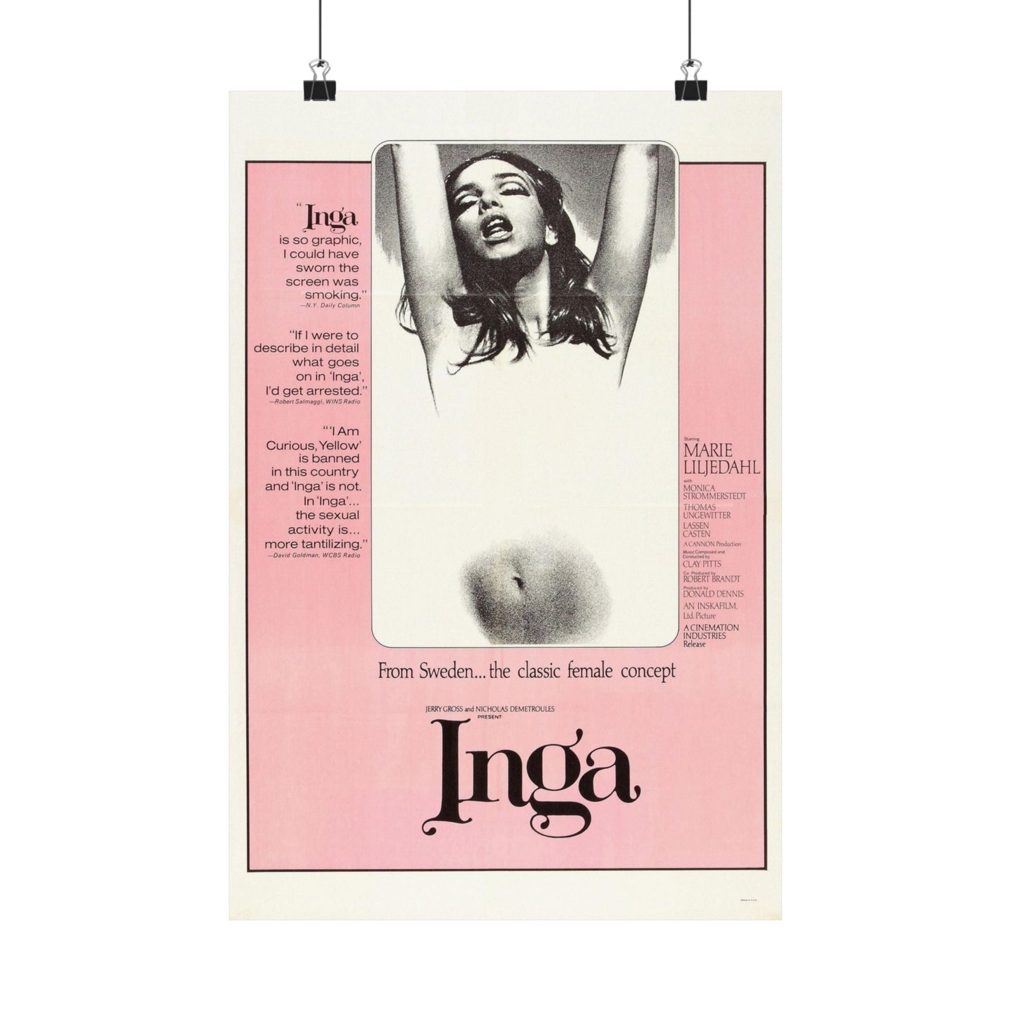 INGA 1968 - Paper Movie Poster-12″ x 18″-The Sticker Space