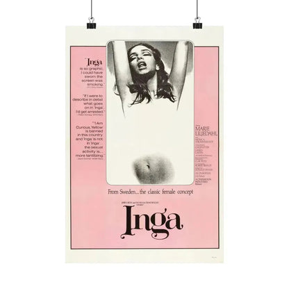 INGA 1968 - Paper Movie Poster 12″ x 18″ Matte - The Sticker Space