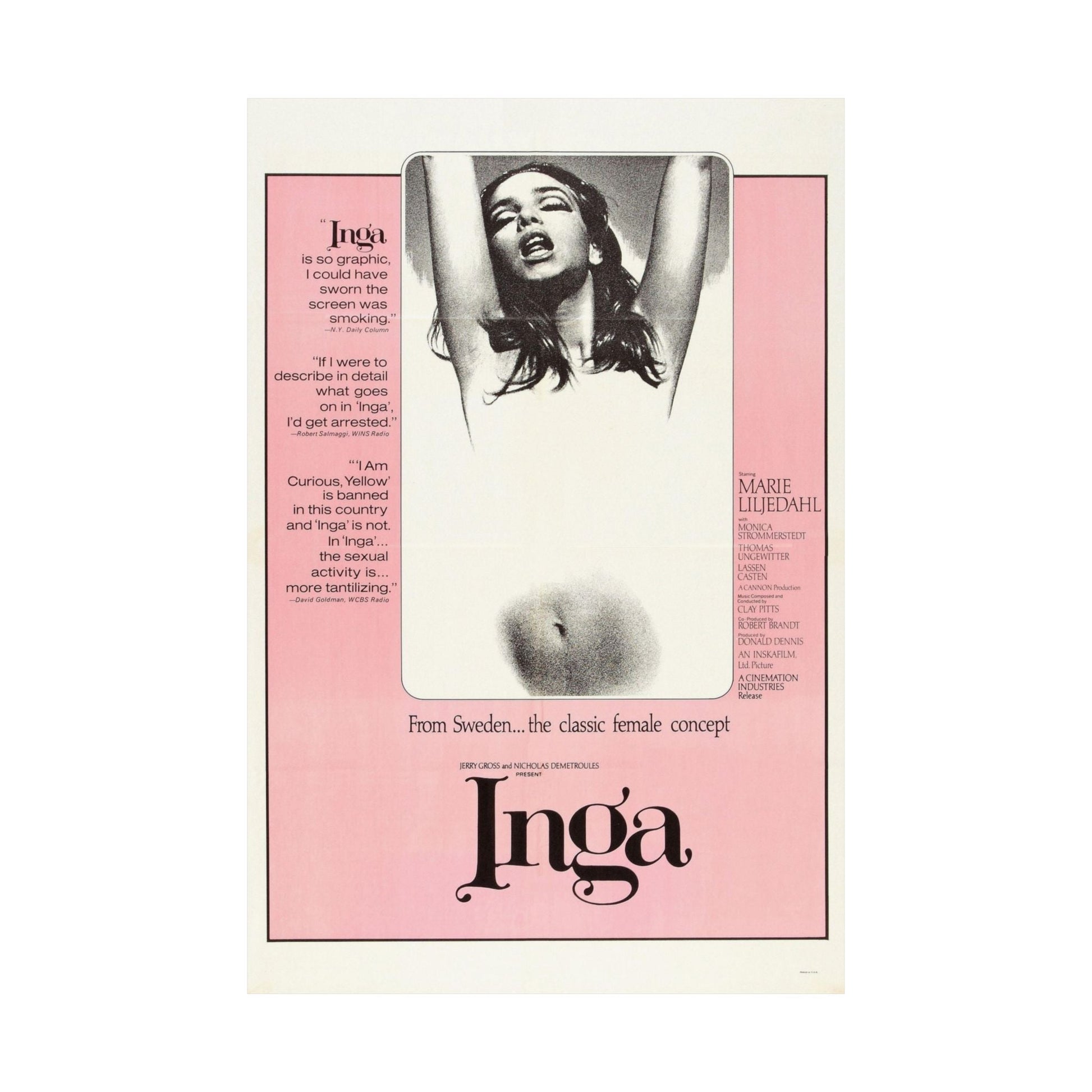 INGA 1968 - Paper Movie Poster-The Sticker Space