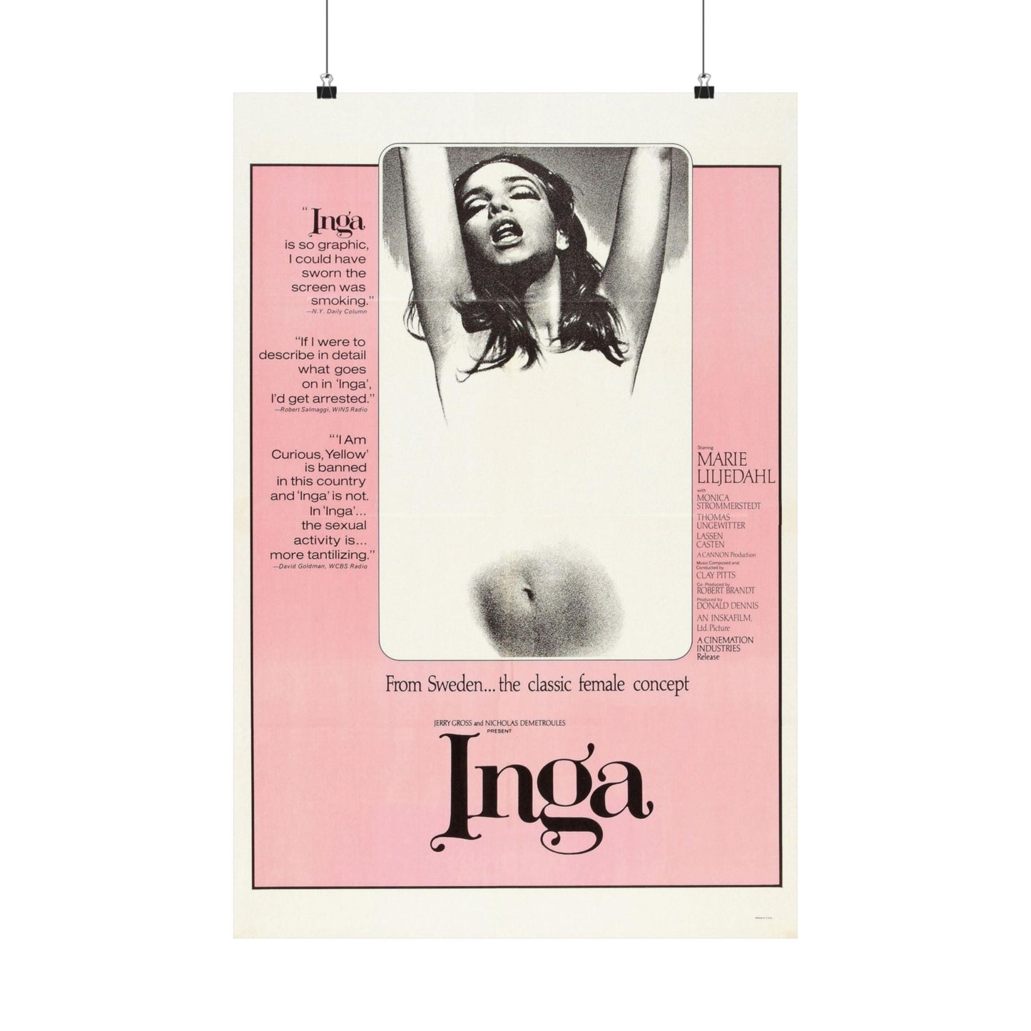 INGA 1968 - Paper Movie Poster-20″ x 30″-The Sticker Space