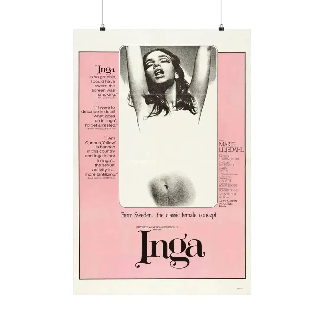 INGA 1968 - Paper Movie Poster - The Sticker Space
