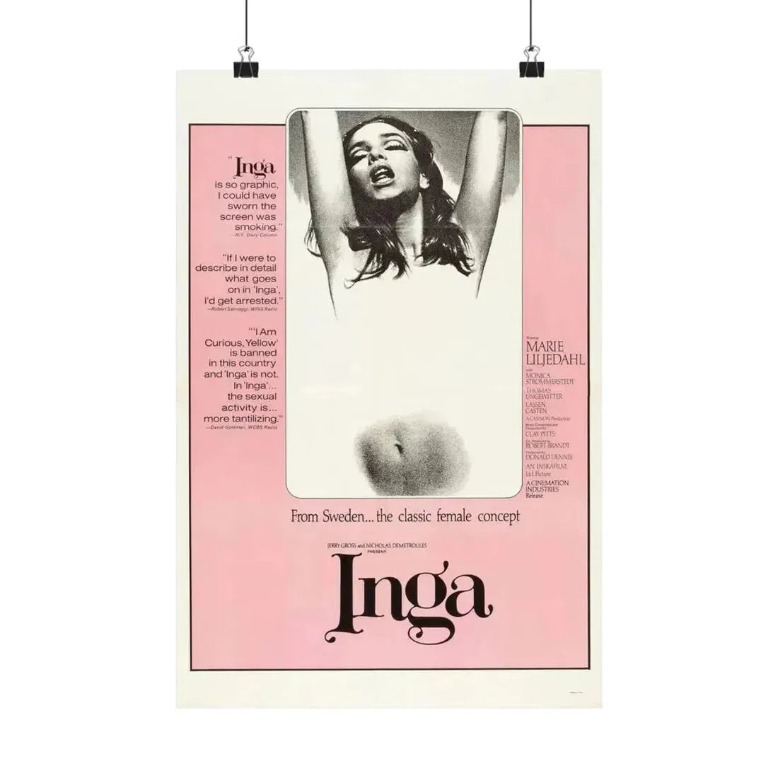 INGA 1968 - Paper Movie Poster - The Sticker Space