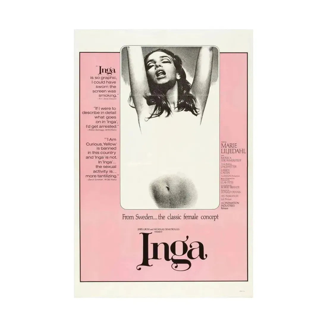 INGA 1968 - Paper Movie Poster - The Sticker Space