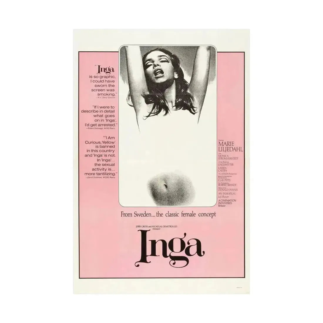 INGA 1968 - Paper Movie Poster - The Sticker Space