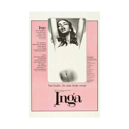 INGA 1968 - Paper Movie Poster - The Sticker Space