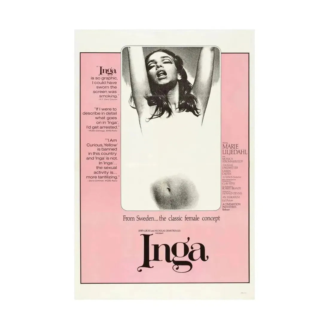 INGA 1968 - Paper Movie Poster - The Sticker Space